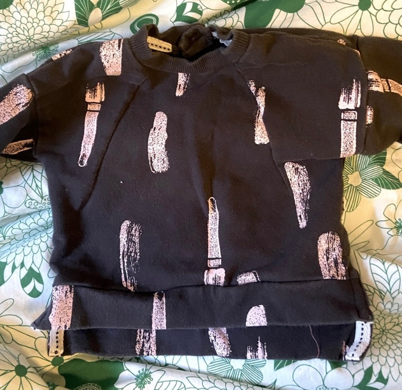 Miles the Label Romper Brush Strokes Sweatshirt - 3m